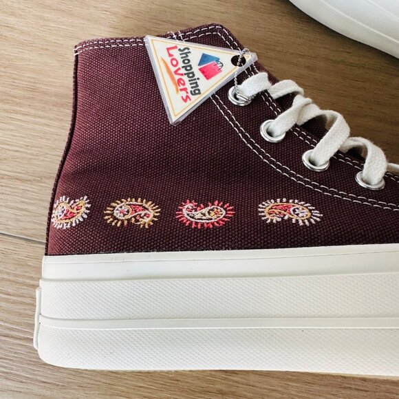 ⭐Converse Chuck Taylor Lift Platform Embroidered Sz 6 Womens Shoes Brown A08174C - Picture 12 of 14